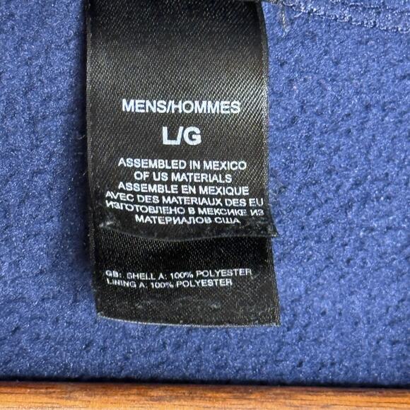 North Face Jacket Mens Large Navy Full Zip Fleece Embroidered Logo Outdoors - Picture 4 of 8